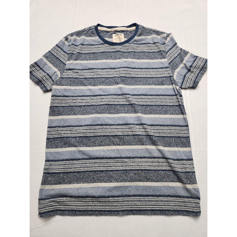 Fat Face Shirt Mens Medium Blue Navy Striped Crewneck Short Sleeve Cotton Tee
